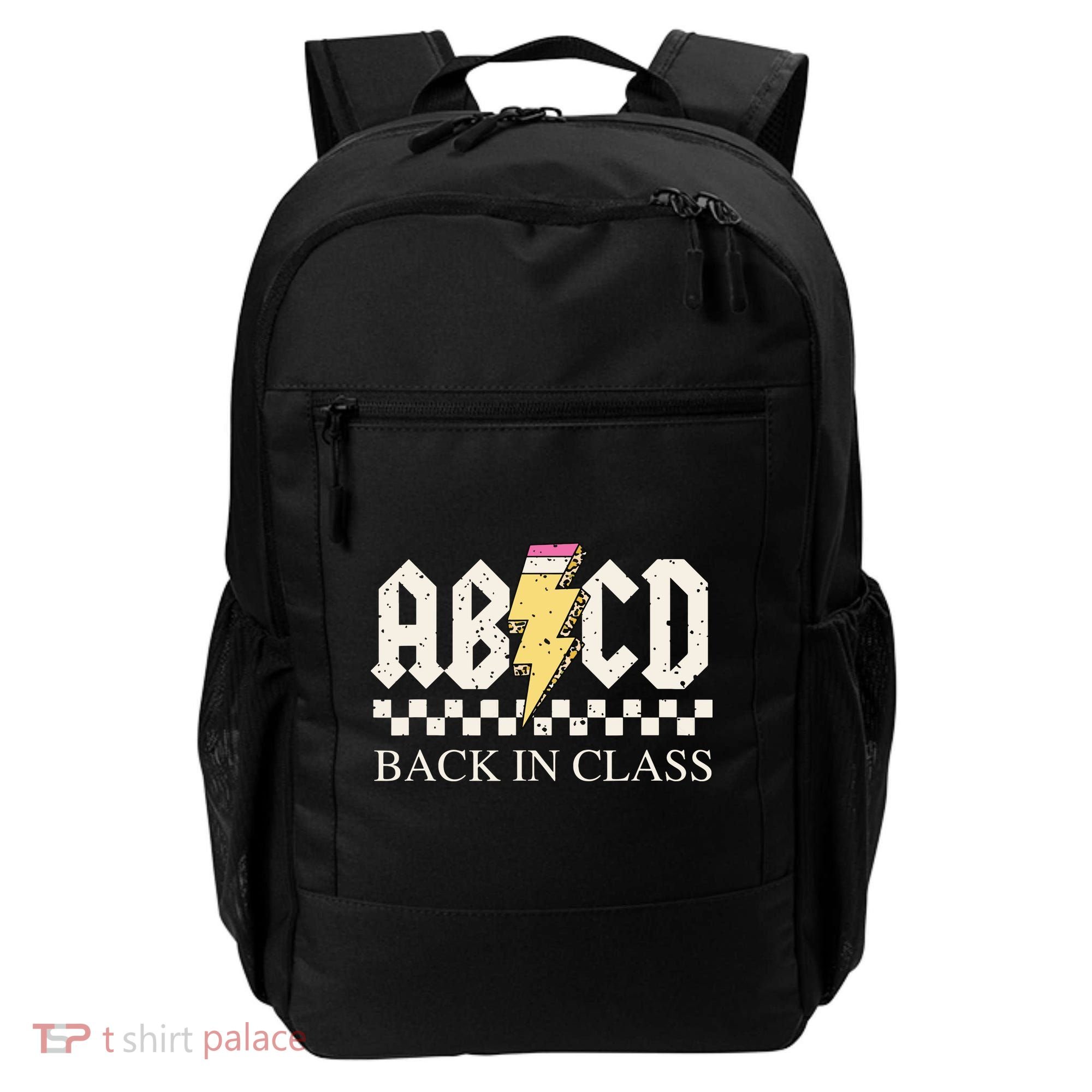 Boy Girl Teachers Rock Back To School Abcd Back In Class Backpack