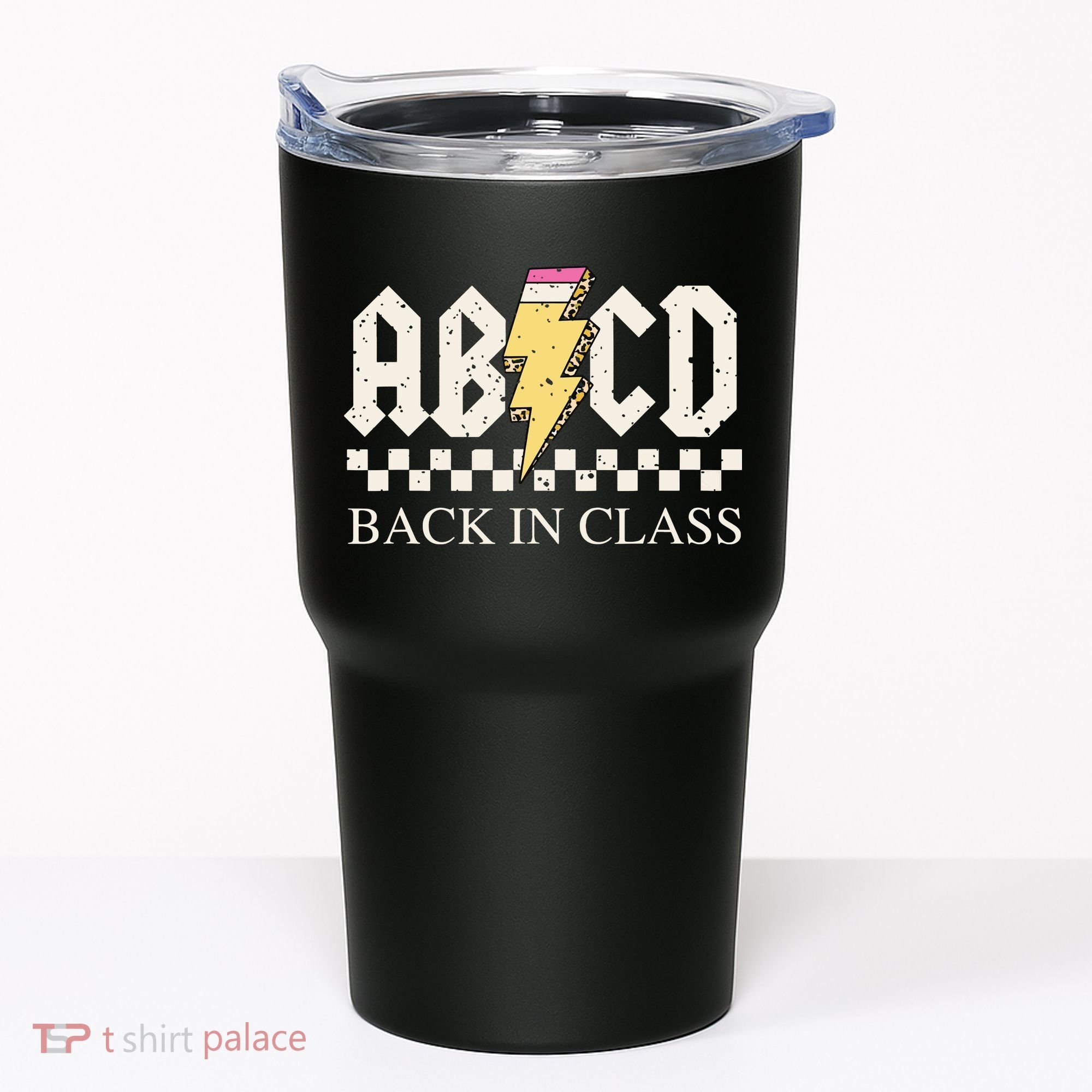 Boy Girl Teachers Rock Back To School Abcd Back In Class Tumbler