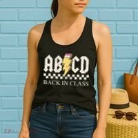 Boy Girl Teachers Rock Back To School Abcd Back In Class Women's Tank Top thumb 2