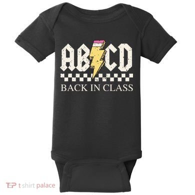 Boy Girl Teachers Rock Back To School Abcd Back In Class Baby Bodysuit