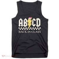 Boy Girl Teachers Rock Back To School Abcd Back In Class Tank Top thumb 0