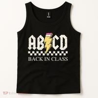 Boy Girl Teachers Rock Back To School Abcd Back In Class Tank Top thumb 2