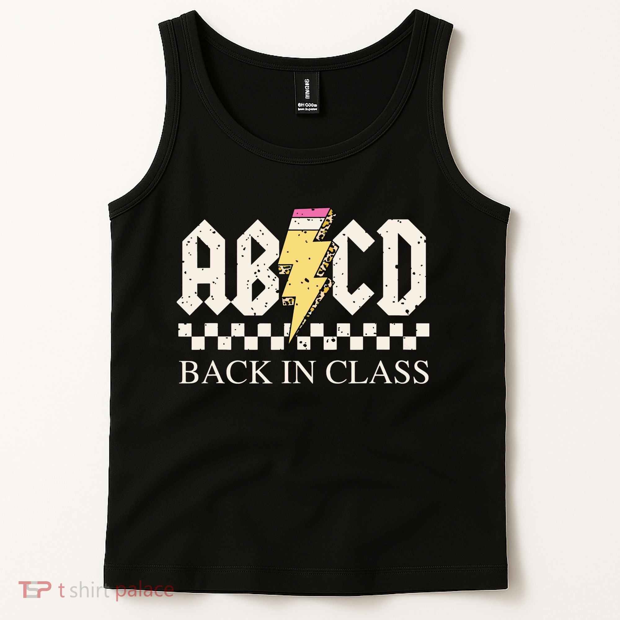 Boy Girl Teachers Rock Back To School Abcd Back In Class Tank Top