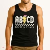 Boy Girl Teachers Rock Back To School Abcd Back In Class Tank Top thumb 3