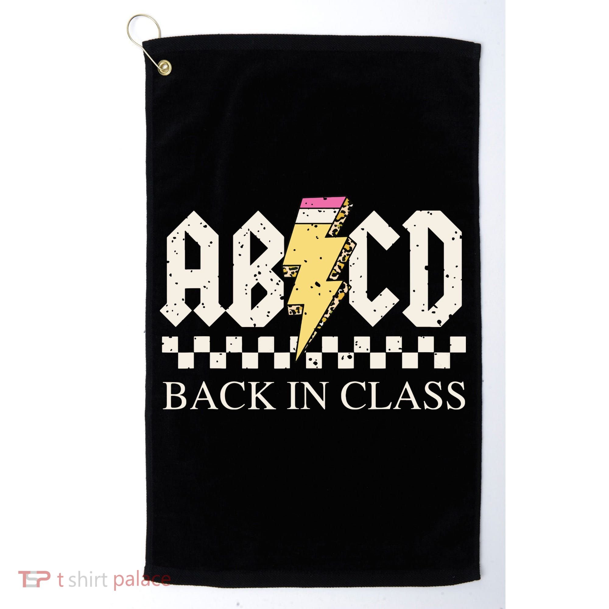 Boy Girl Teachers Rock Back To School Abcd Back In Class Golf Towel
