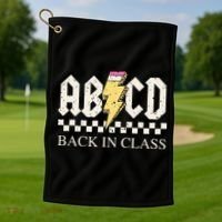 Boy Girl Teachers Rock Back To School Abcd Back In Class Golf Towel thumb 1