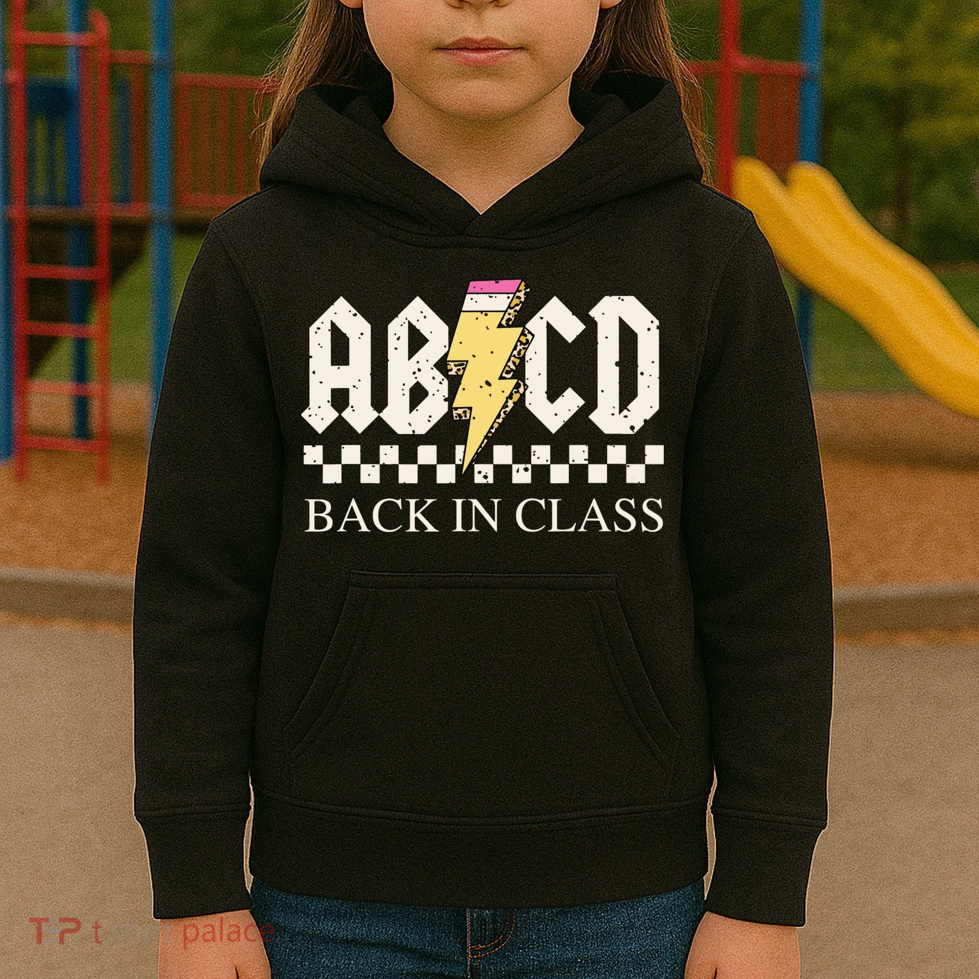 Boy Girl Teachers Rock Back To School Abcd Back In Class Kids Hoodie