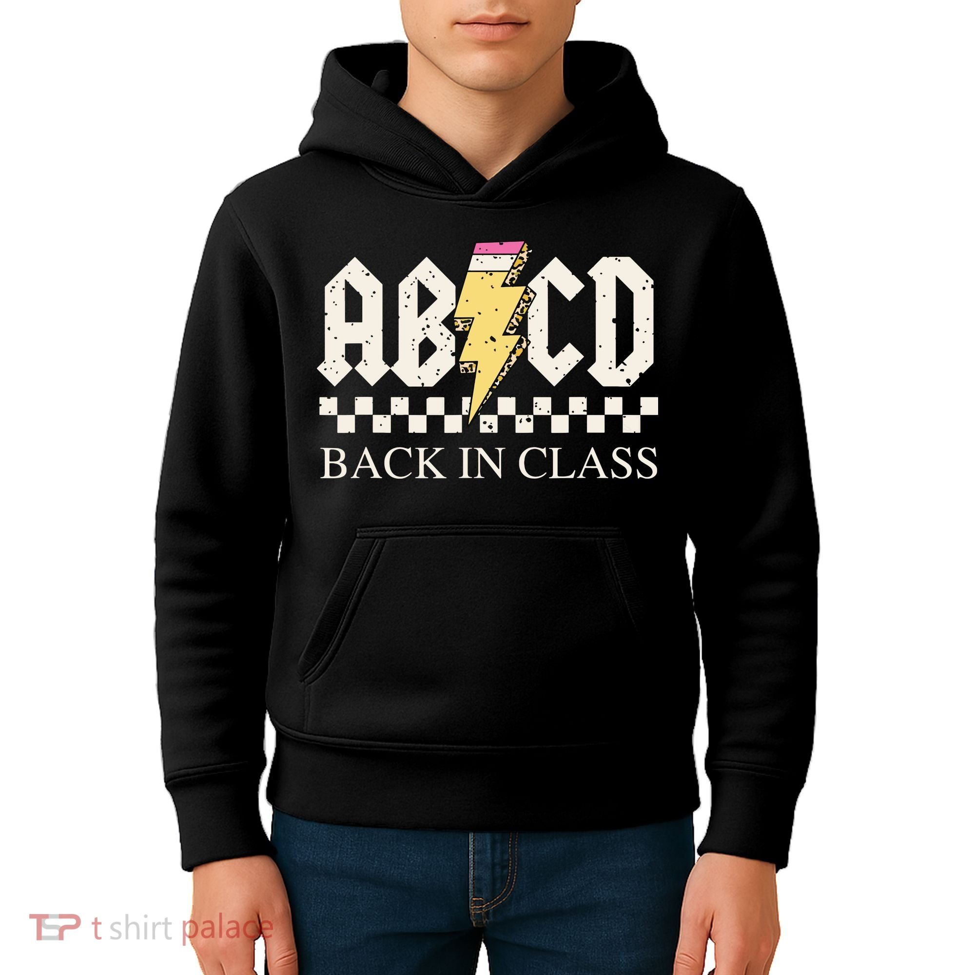 Boy Girl Teachers Rock Back To School Abcd Back In Class Kids Hoodie