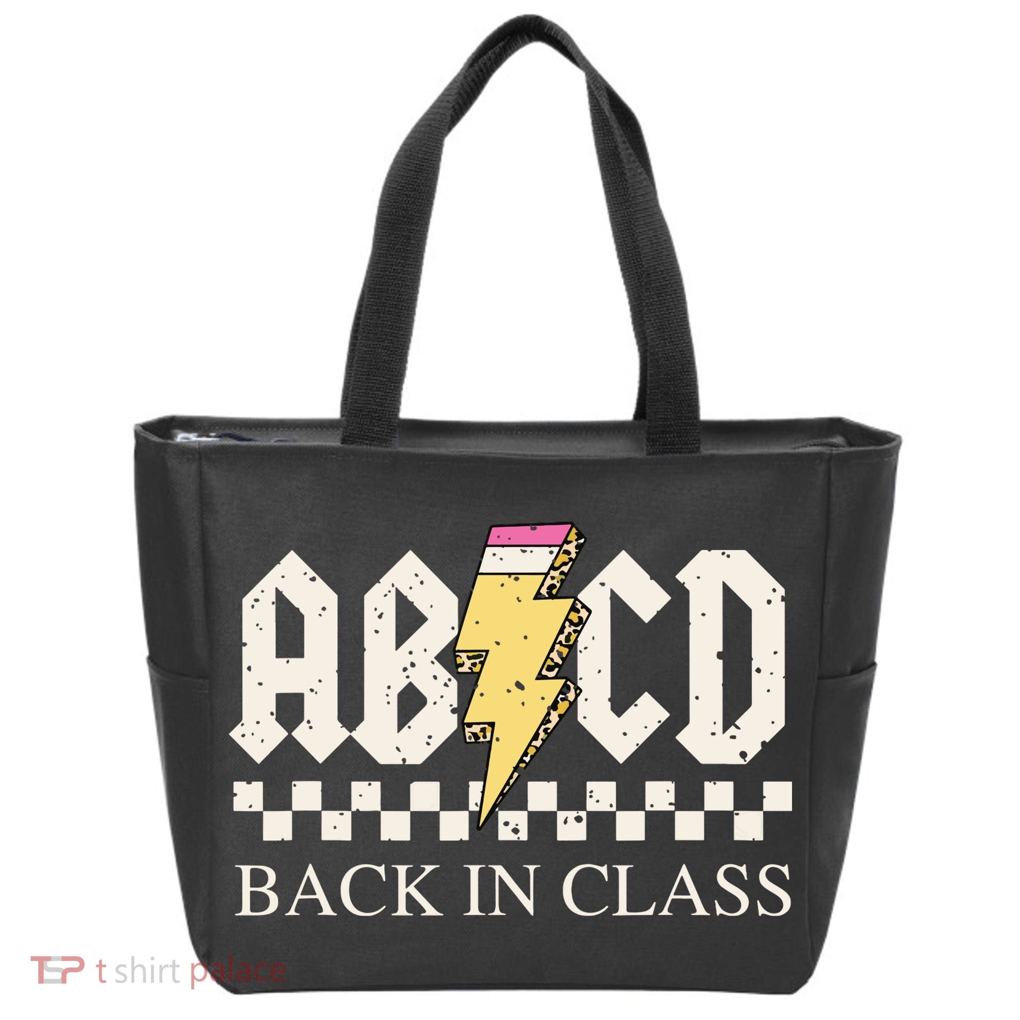 Boy Girl Teachers Rock Back To School Abcd Back In Class Tote Bag
