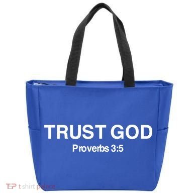 Bryson Gray Trust God Proverbs Tote Bag