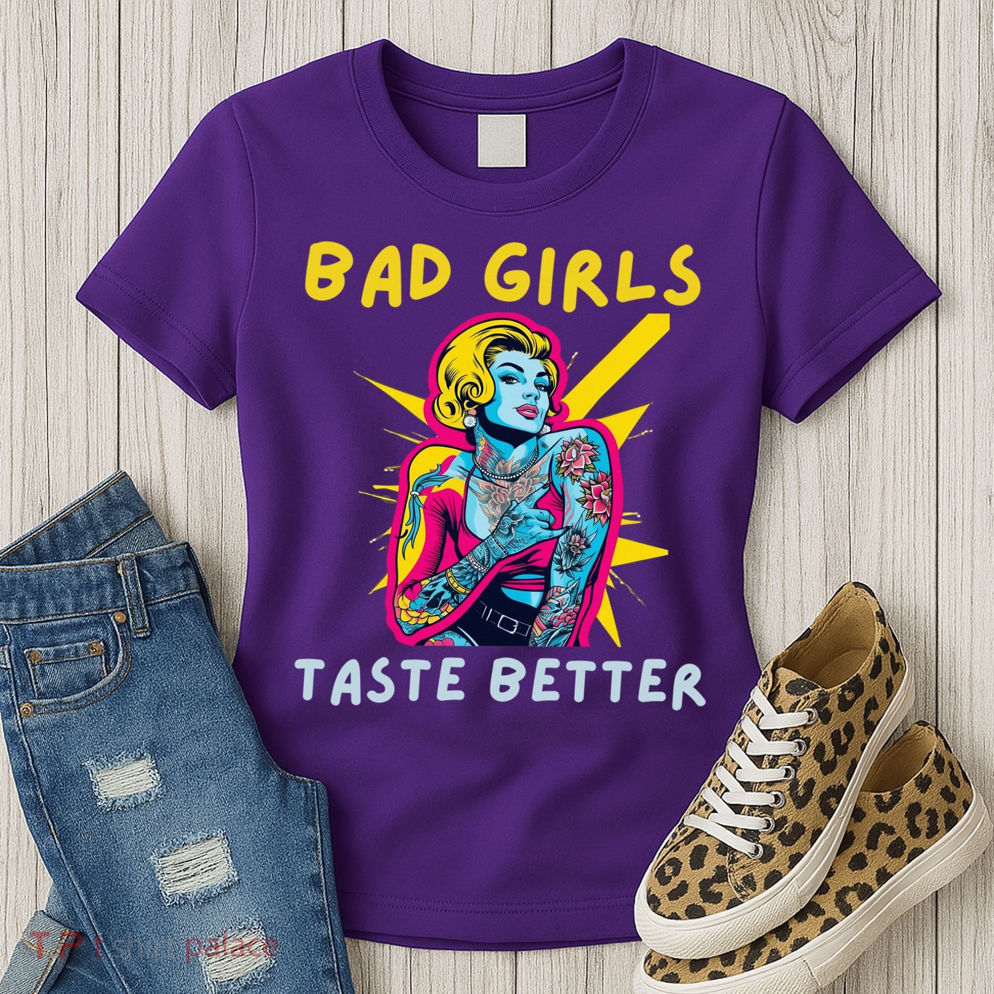 Bad Girl Taste Better Graphic Tattoo Women's T-Shirt