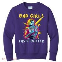 Bad Girl Taste Better Graphic Tattoo Kids Sweatshirt thumb 0