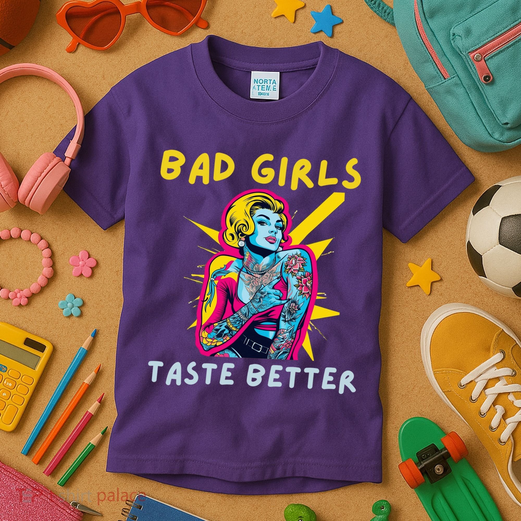 Bad Girl Taste Better Graphic Tattoo Kids T-Shirt