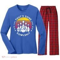 Bowling Gift That's Some Bowlshit Bowl Lover Bowler Women's Long Sleeve Flannel Pajama Set  thumb 0