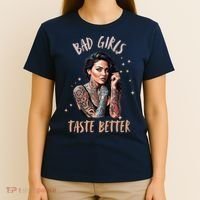 Bad Girl Taste Better Graphic Tattoo T-Shirt thumb 4