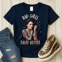 Bad Girl Taste Better Graphic Tattoo Women's T-Shirt thumb 3