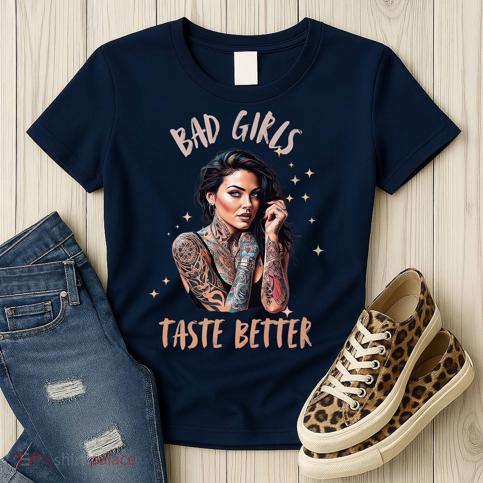 Bad Girl Taste Better Graphic Tattoo Women's T-Shirt