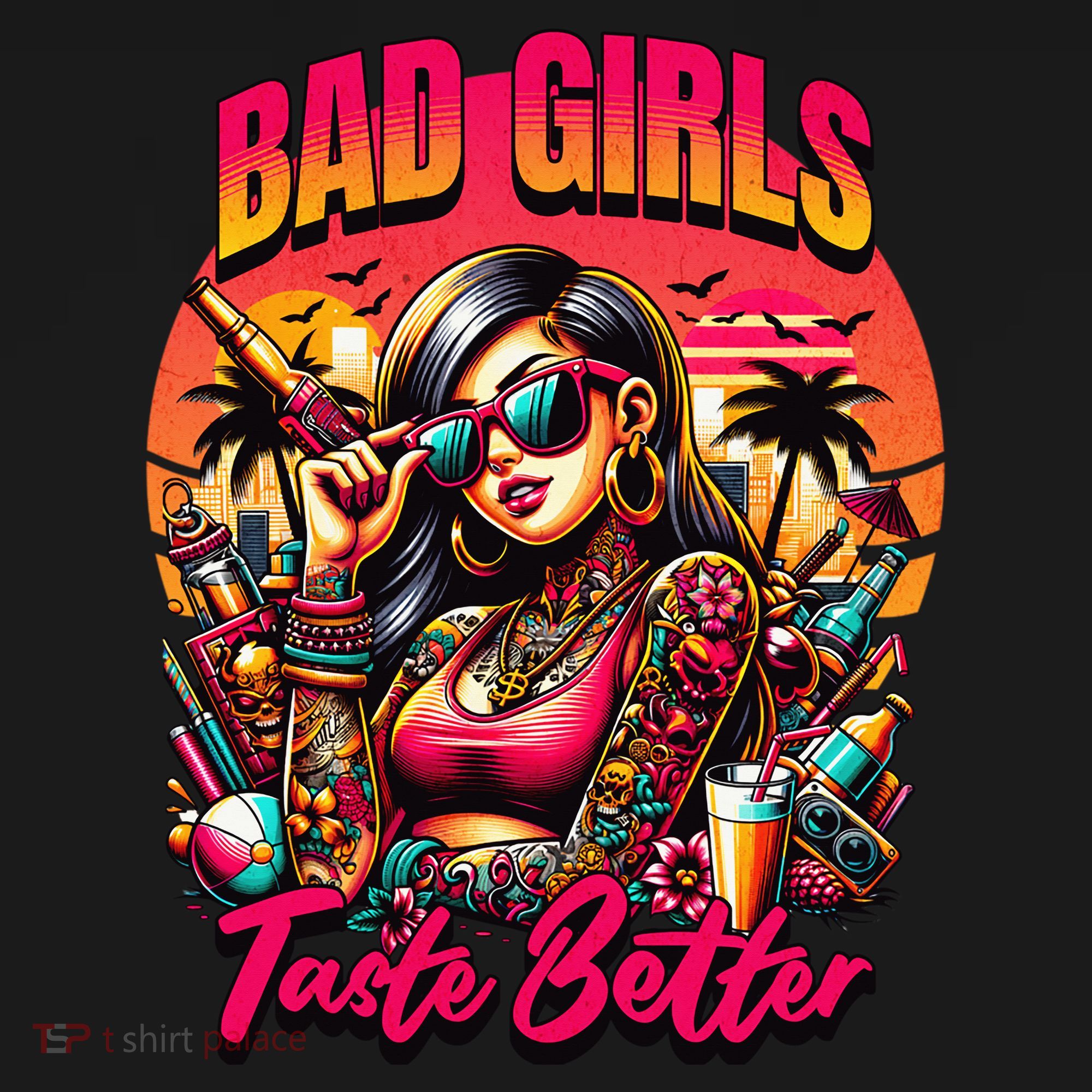 Bad Girl Taste Better Graphic Tattoo Women's Hoodie