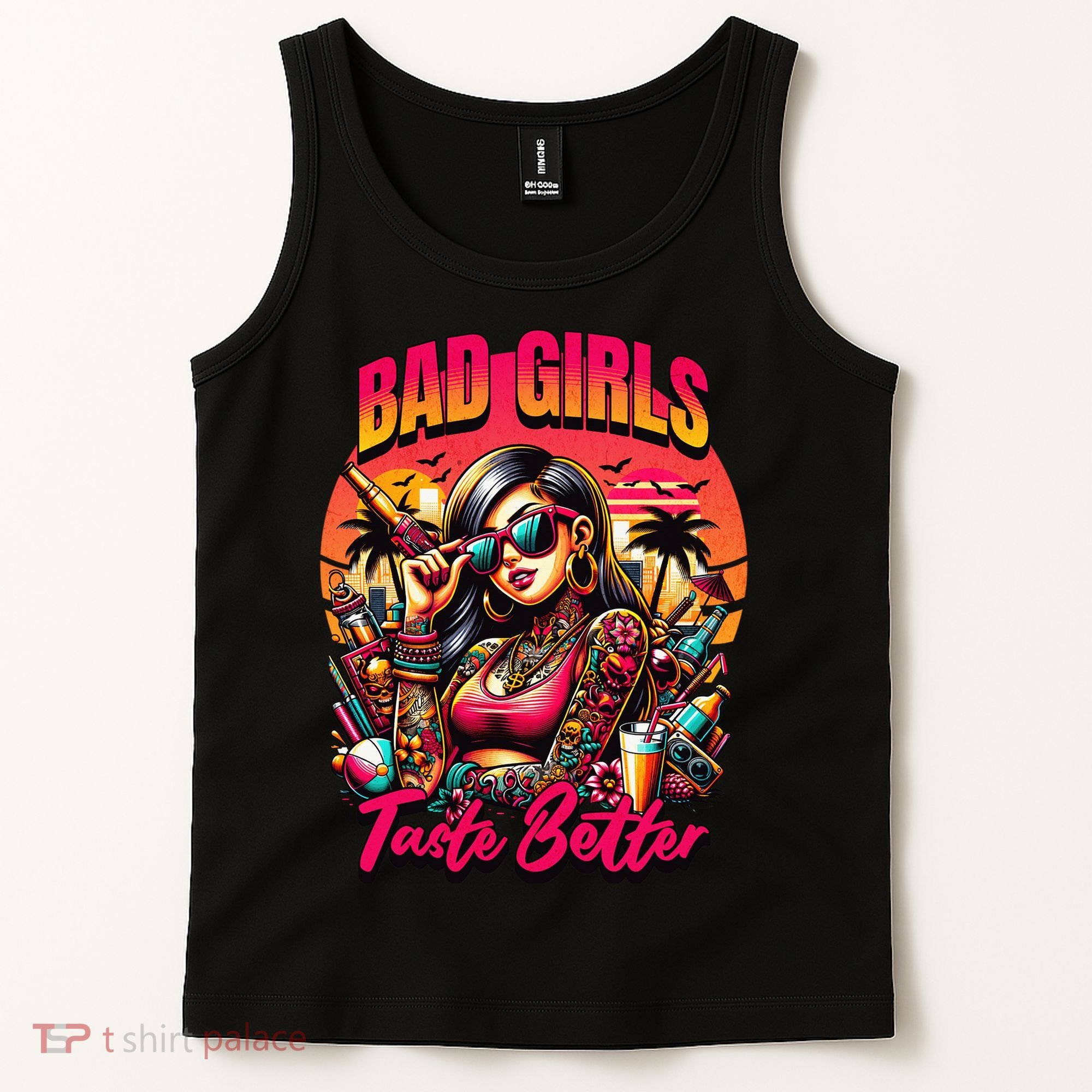 Bad Girl Taste Better Graphic Tattoo Tank Top