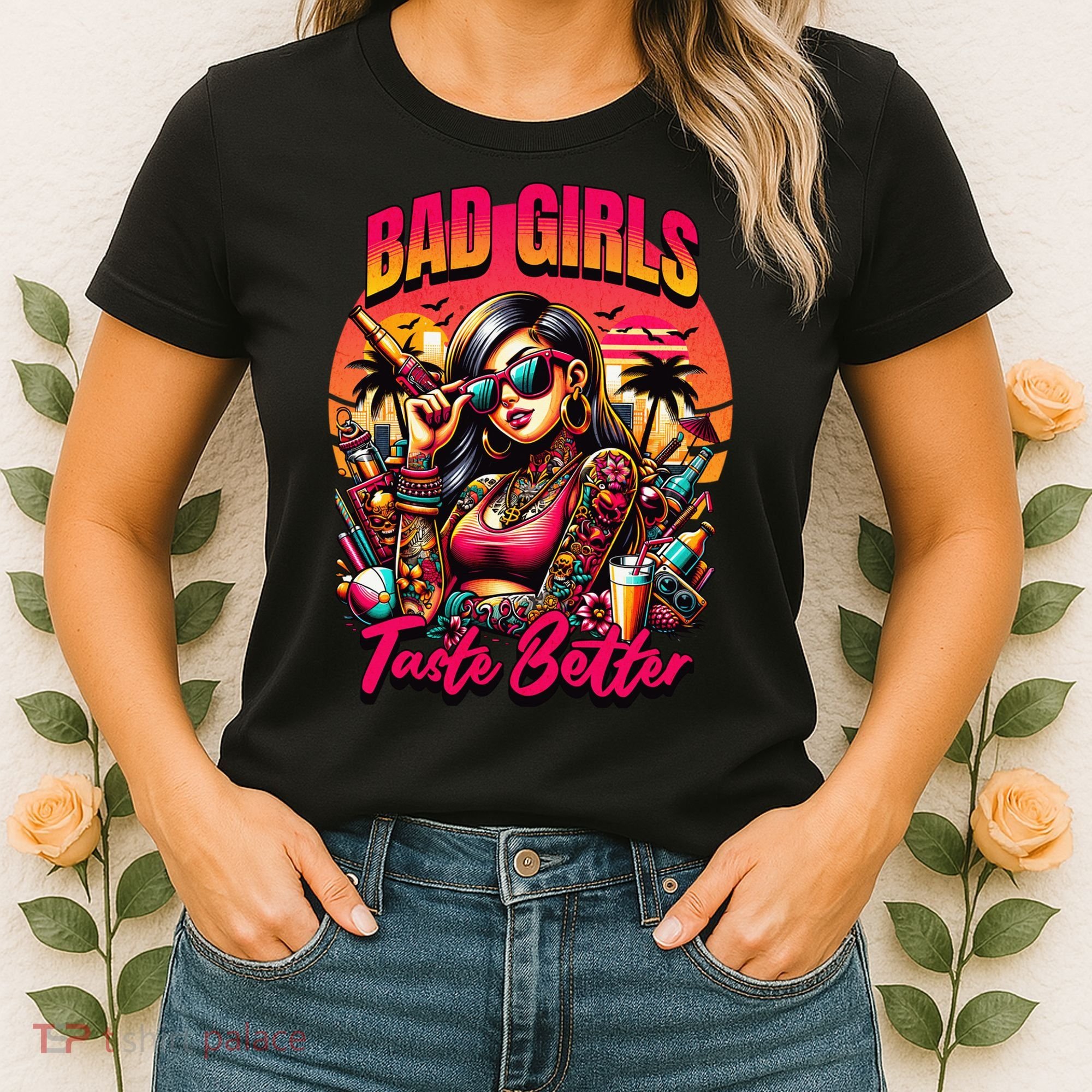 Bad Girl Taste Better Graphic Tattoo Women's T-Shirt