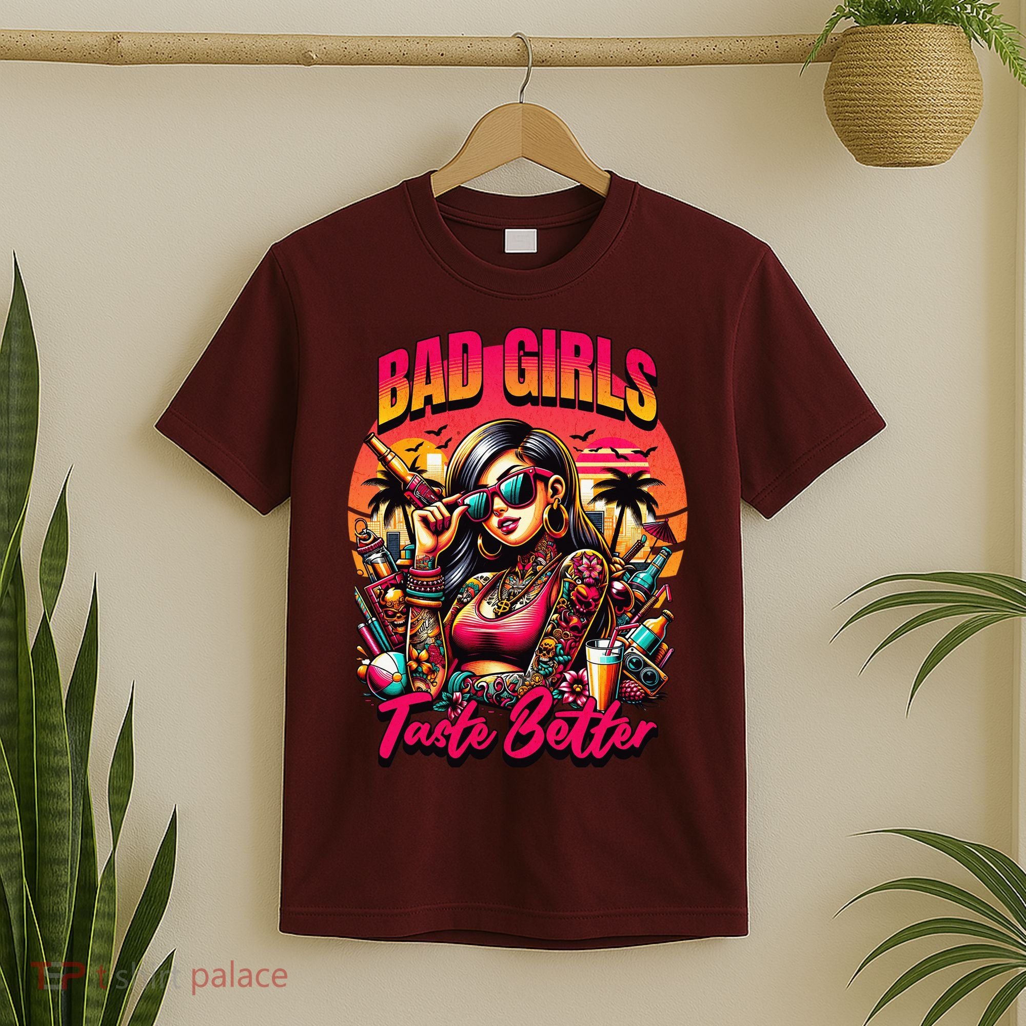 Bad Girl Taste Better Graphic Tattoo T-Shirt