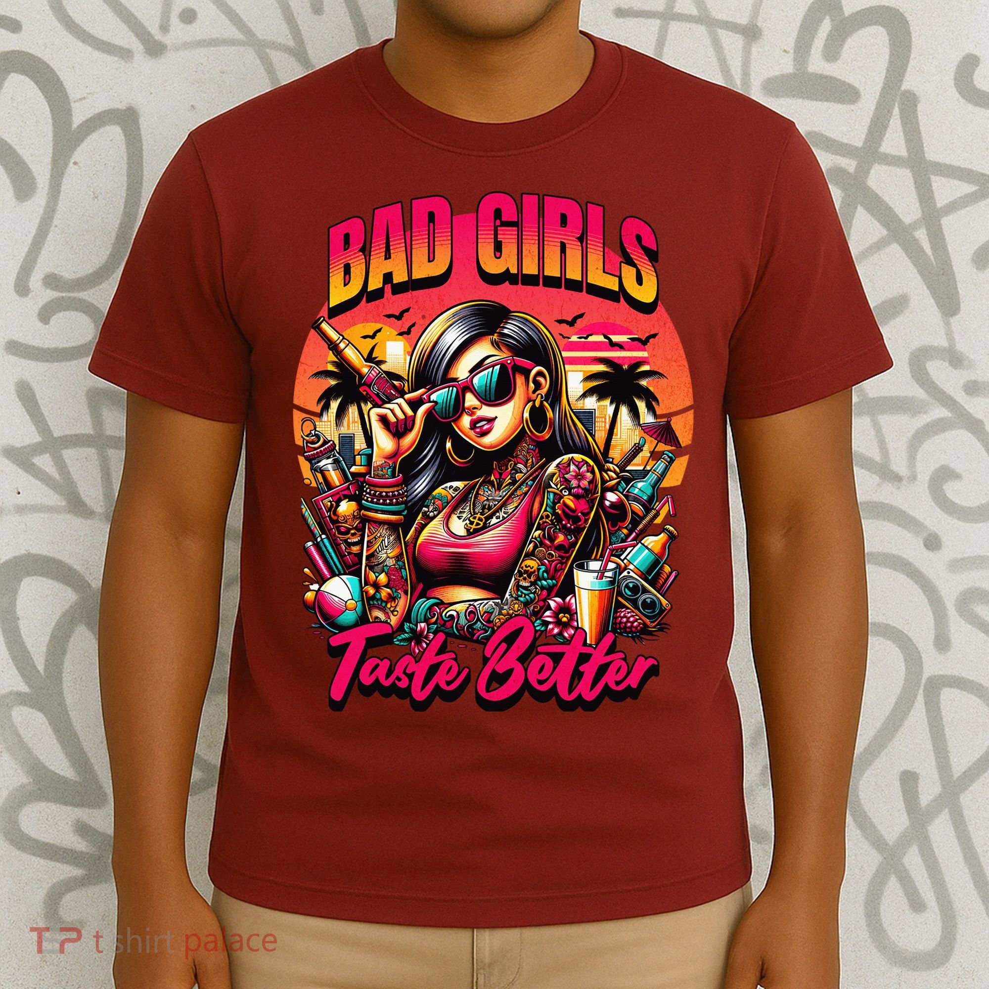 Bad Girl Taste Better Graphic Tattoo T-Shirt