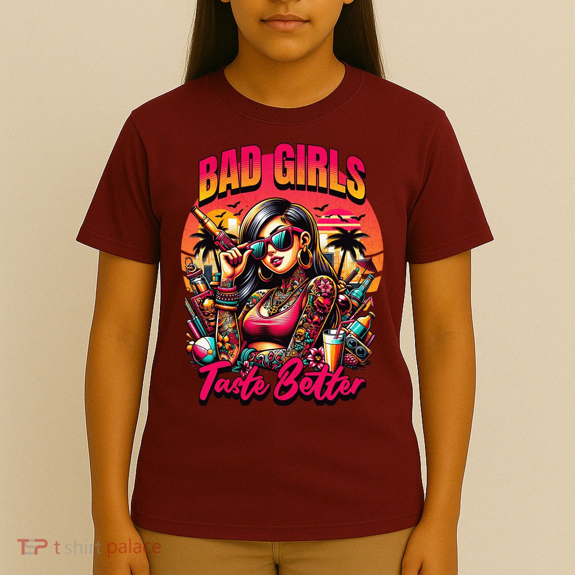 Bad Girl Taste Better Graphic Tattoo T-Shirt