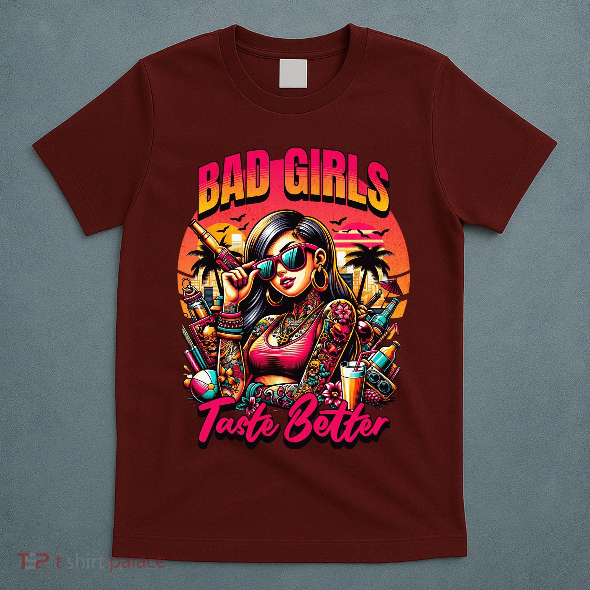 Bad Girl Taste Better Graphic Tattoo T-Shirt