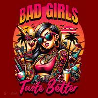 Bad Girl Taste Better Graphic Tattoo T-Shirt thumb 7