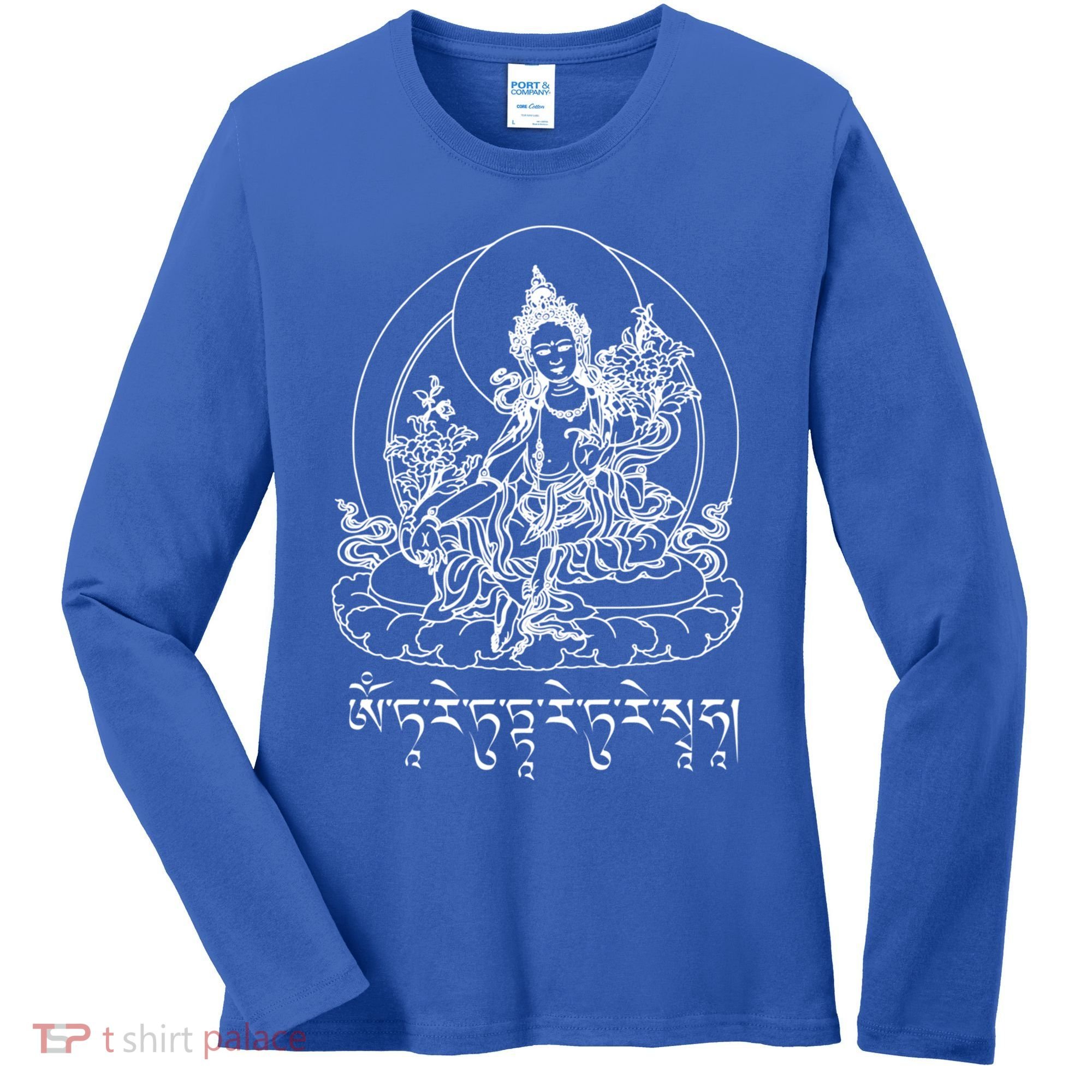 Buddha Green Tara Tra Tibetan Buddhism Vajrayana Meaningful Gift Women's Long Sleeve Shirt