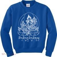 Buddha Green Tara Tra Tibetan Buddhism Vajrayana Meaningful Gift Kids Sweatshirt thumb 0