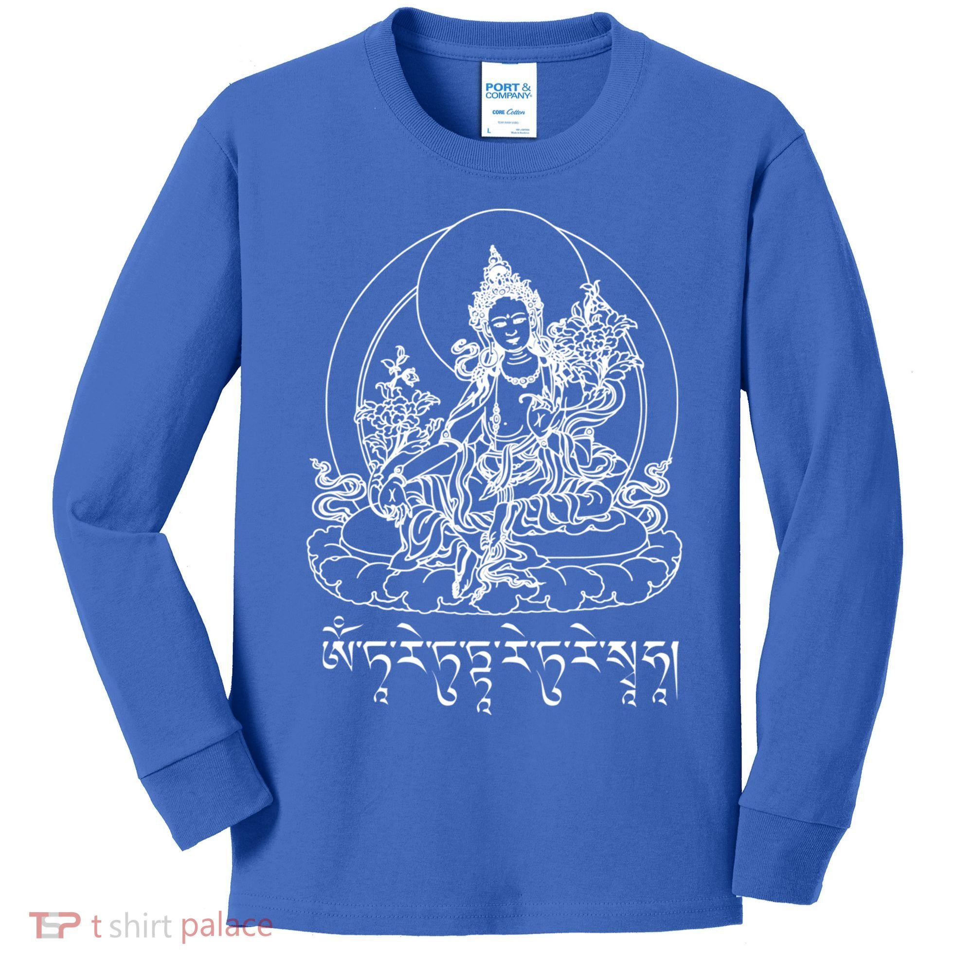 Buddha Green Tara Tra Tibetan Buddhism Vajrayana Meaningful Gift Kids Long Sleeve Shirt