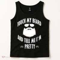 Bearded Gift Touch My Beard And Tell Me I'm Pretty Gift Tank Top thumb 2