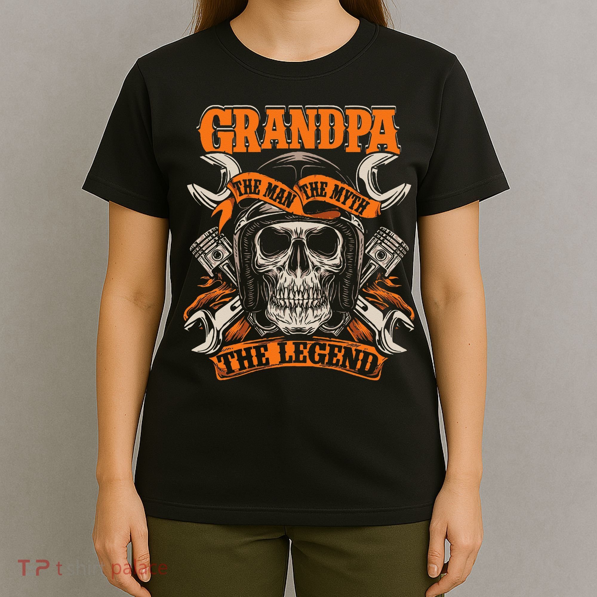 Biker Grandpa The Man The Myth The Legend Motorcycle T-Shirt