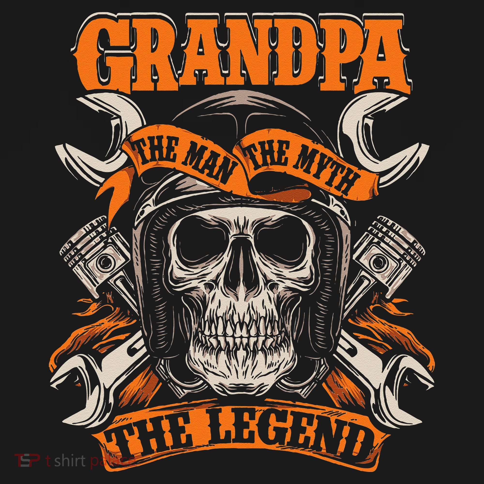 Biker Grandpa The Man The Myth The Legend Motorcycle T-Shirt