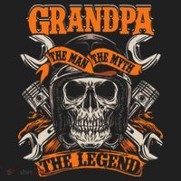 Biker Grandpa The Man The Myth The Legend Motorcycle Beanie thumb 2