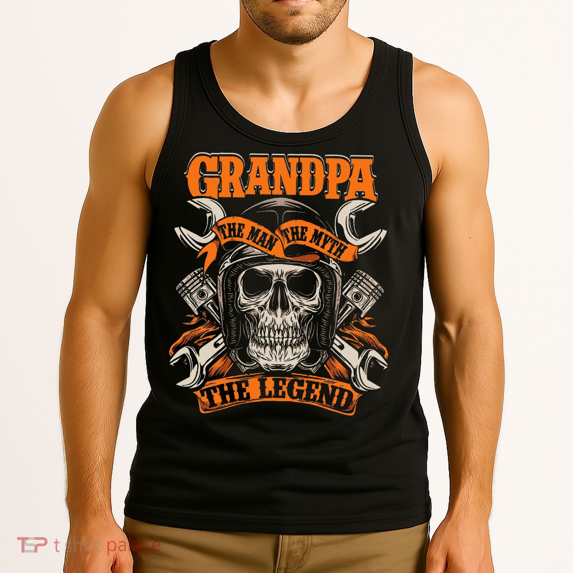 Biker Grandpa The Man The Myth The Legend Motorcycle Tank Top
