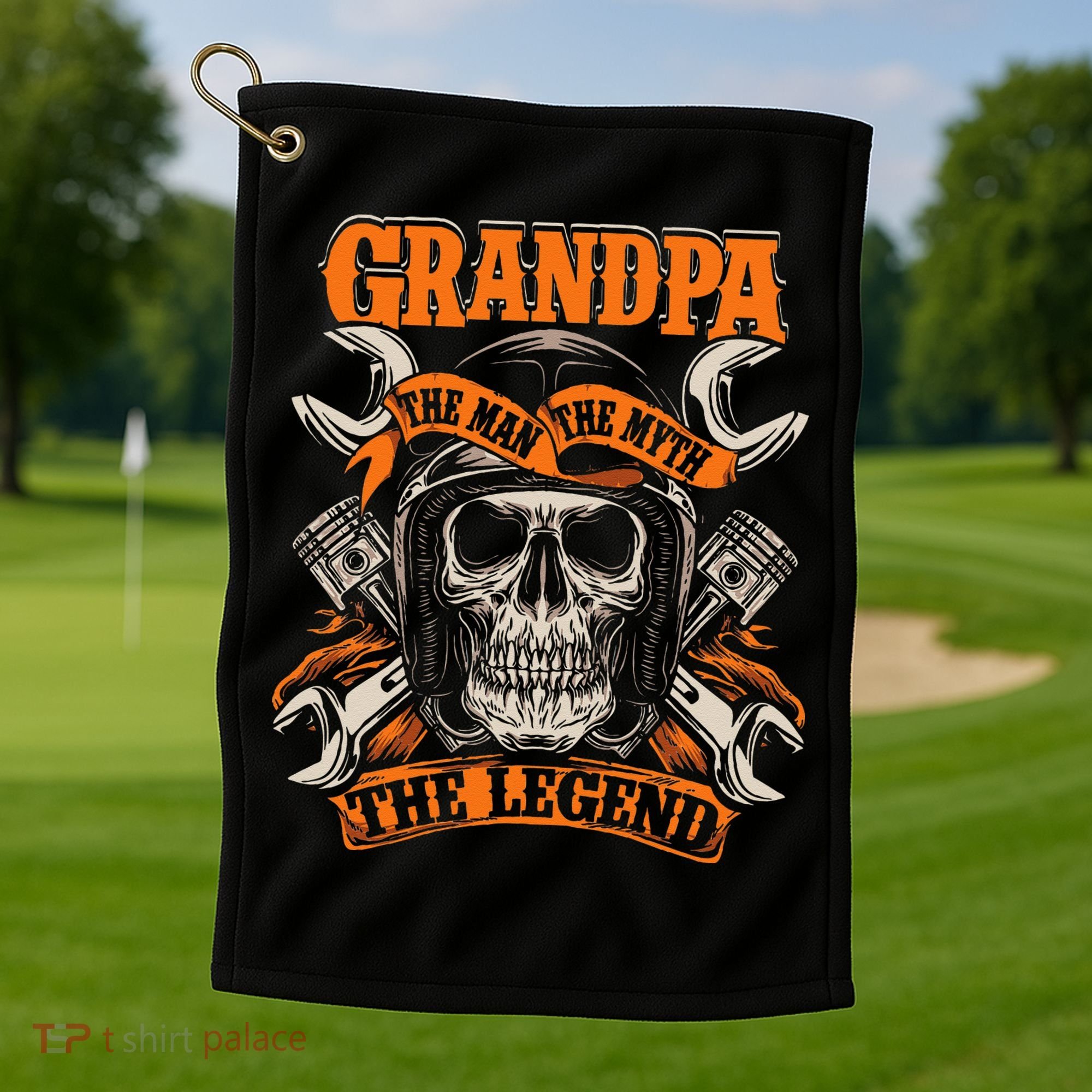 Biker Grandpa The Man The Myth The Legend Motorcycle Golf Towel