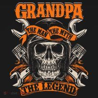Biker Grandpa The Man The Myth The Legend Motorcycle Kids Sweatshirt thumb 2