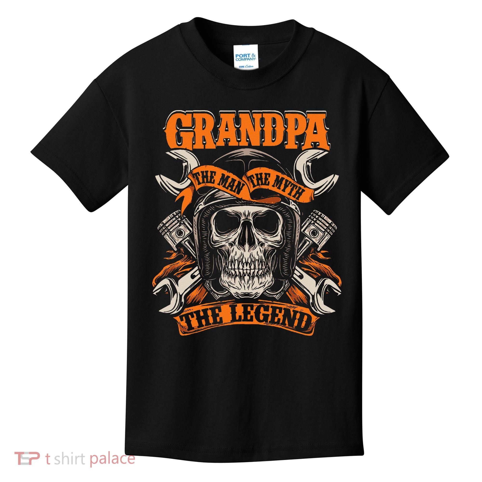 Biker Grandpa The Man The Myth The Legend Motorcycle Kids T-Shirt