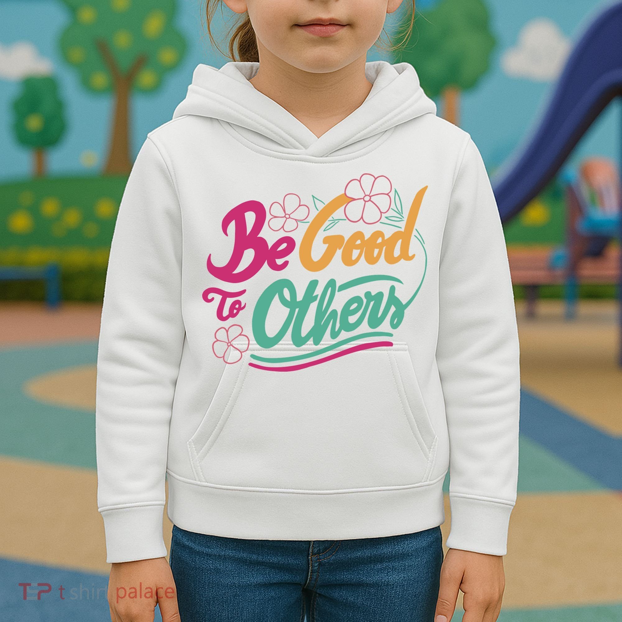 Be Good To Others Floral Kids Hoodie
