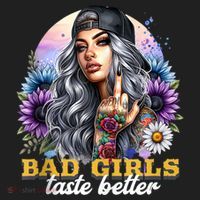 Bad G.irls Taste Better Sunflowers Funny Sarcastic Humor Women's Sweatshirt thumb 2