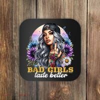 Bad G.irls Taste Better Sunflowers Funny Sarcastic Humor Coaster thumb 0