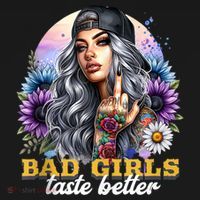 Bad G.irls Taste Better Sunflowers Funny Sarcastic Humor Coaster thumb 2