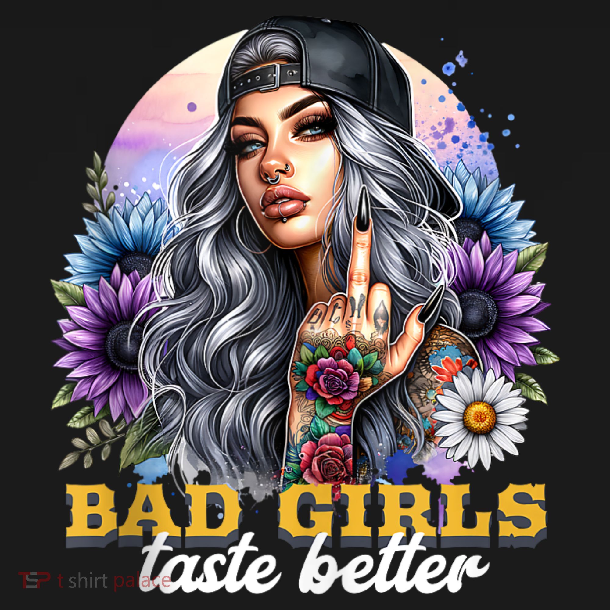 Bad G.irls Taste Better Sunflowers Funny Sarcastic Humor Coaster