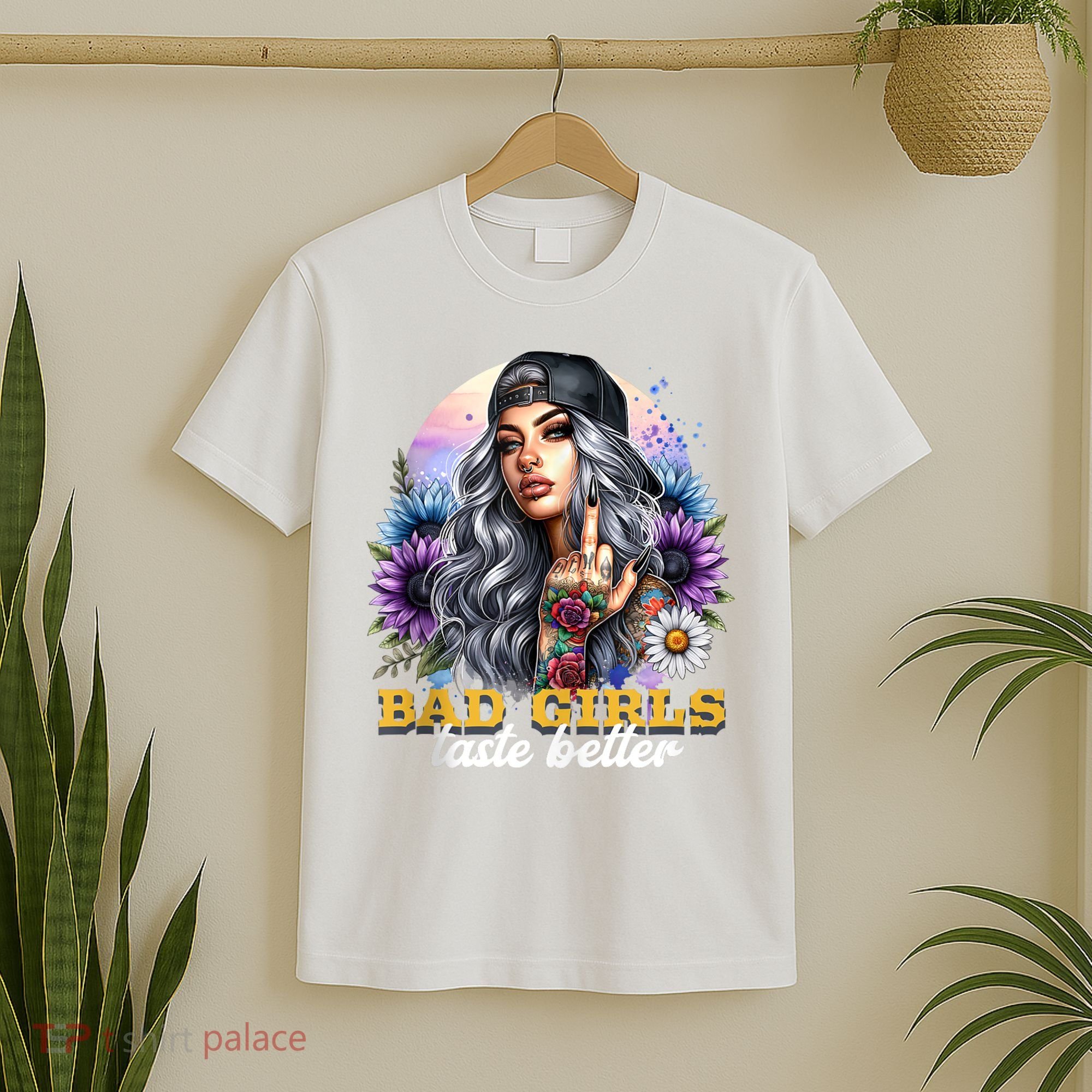 Bad G.irls Taste Better Sunflowers Funny Sarcastic Humor T-Shirt