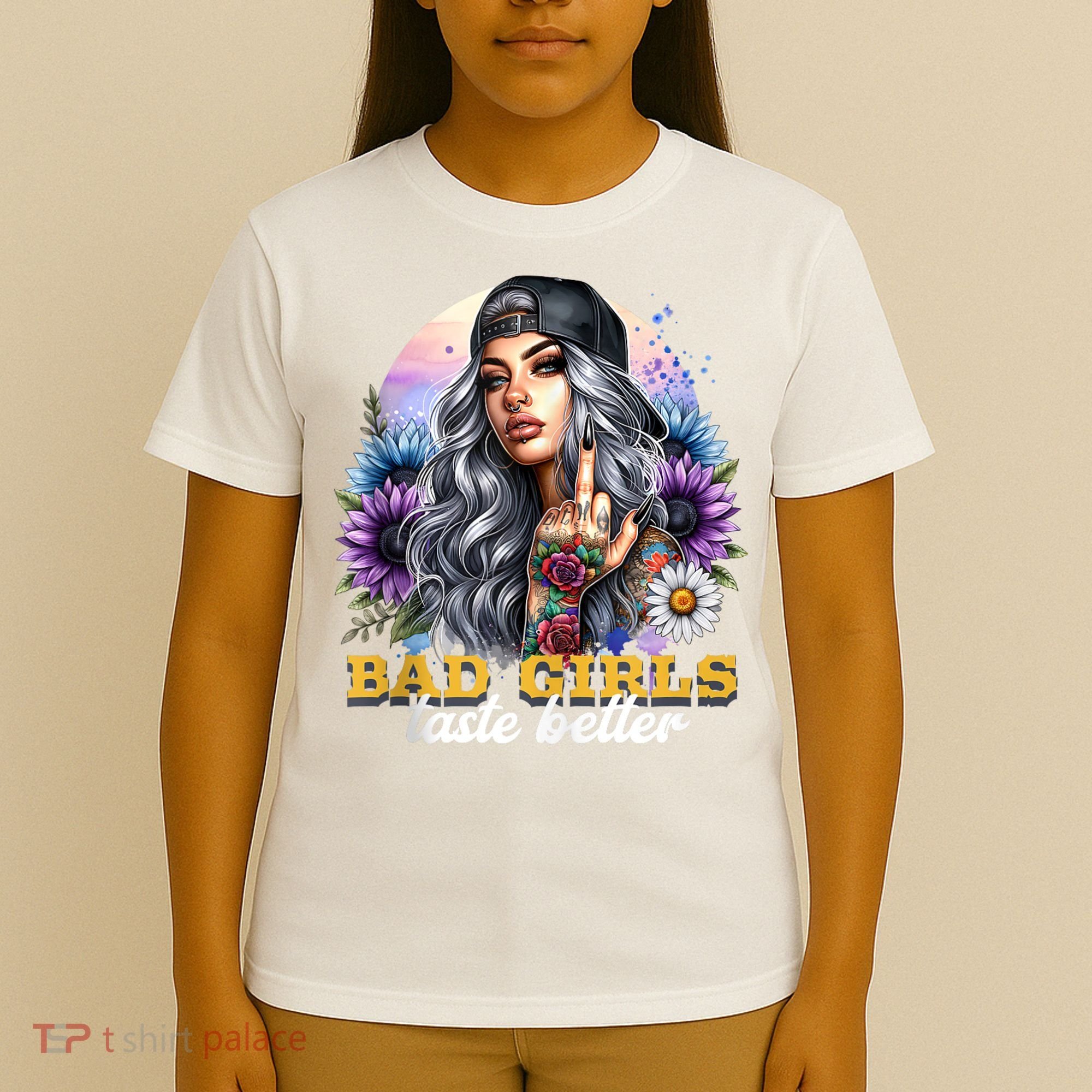 Bad G.irls Taste Better Sunflowers Funny Sarcastic Humor T-Shirt