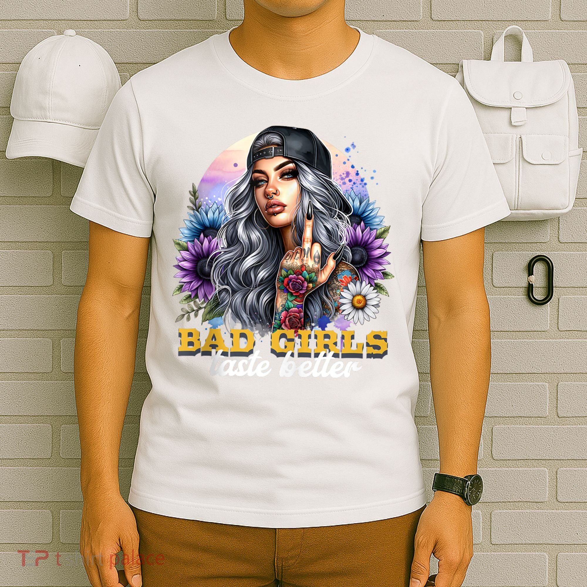 Bad G.irls Taste Better Sunflowers Funny Sarcastic Humor T-Shirt