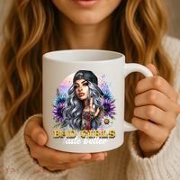 Bad G.irls Taste Better Sunflowers Funny Sarcastic Humor Coffee Mug thumb 3