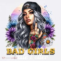Bad G.irls Taste Better Sunflowers Funny Sarcastic Humor Beanie thumb 2